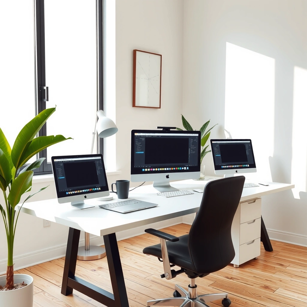 Modern web design workspace background